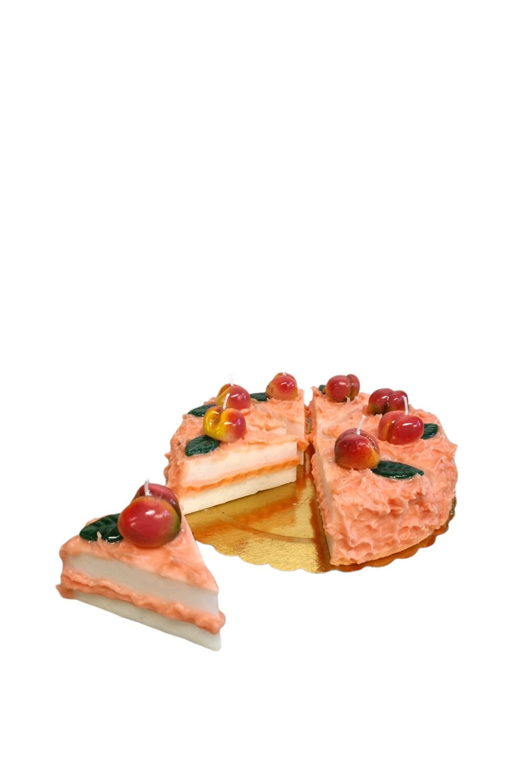 Peach Cake Slice Candle