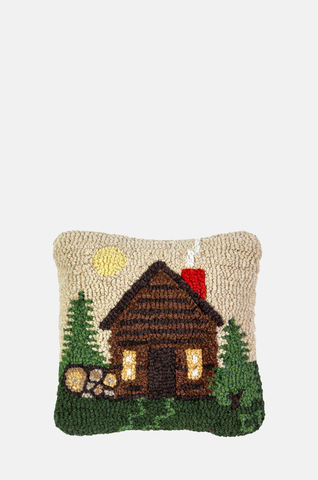 Chandler 4 Corners Rocky Hill Cabin Hand Hooked Wool Cushion.