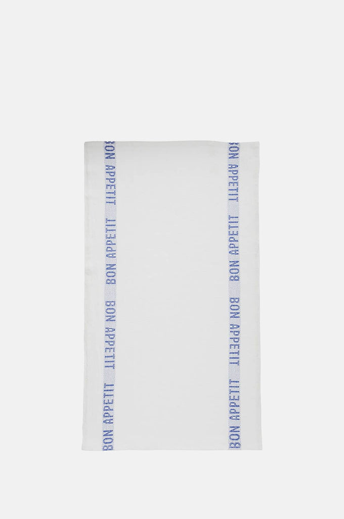 Charvet Editions Bon Appetit Linen Tea Towel White Blue – The