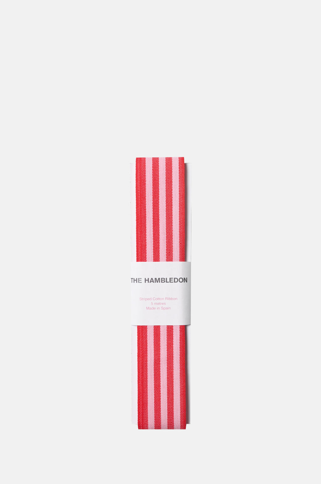 Chic and Paper Red and Candy Pink Cotton Stripe Ribbon 35x5m.