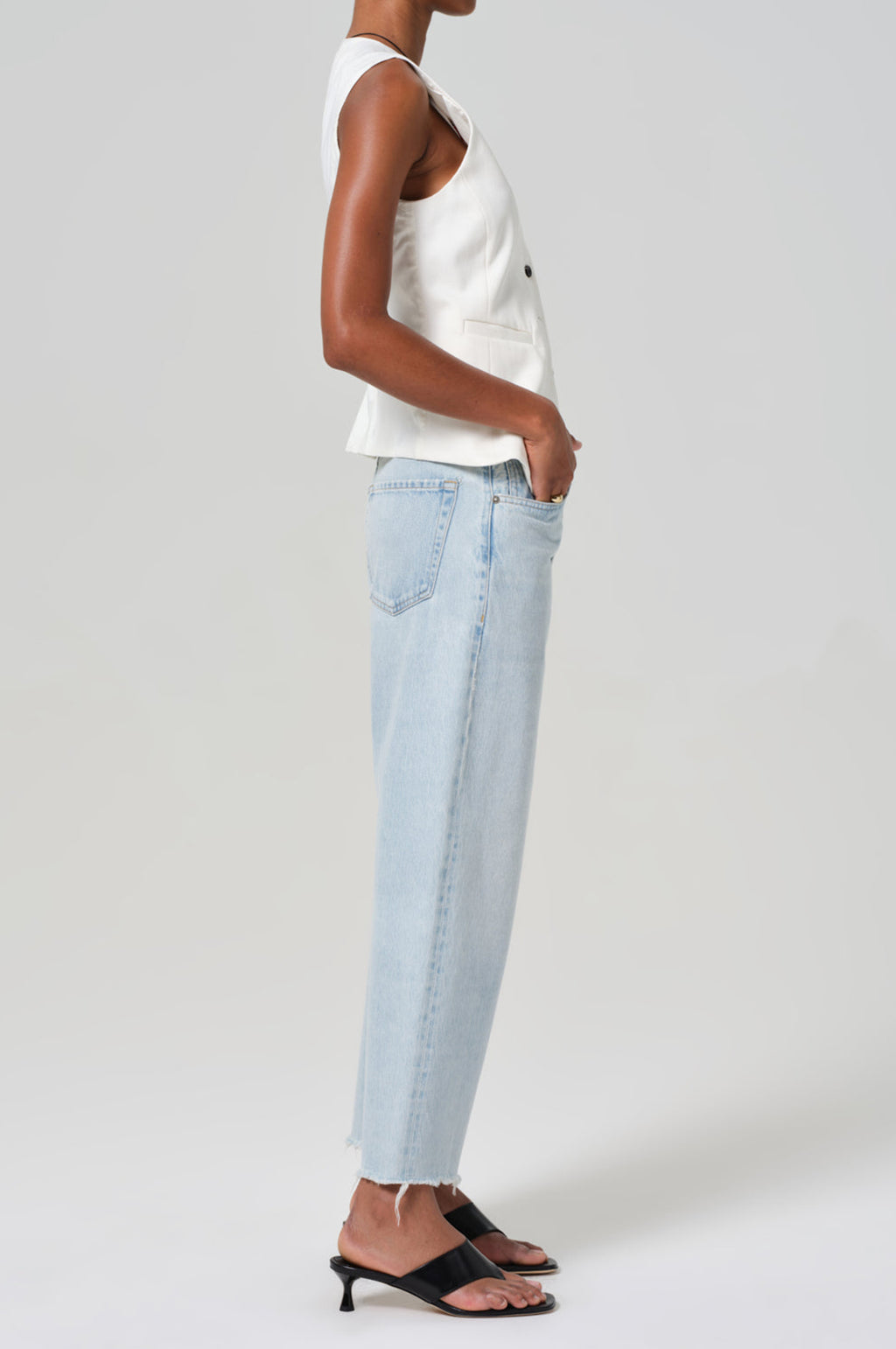 Ayla Raw Hem Crop Sailor