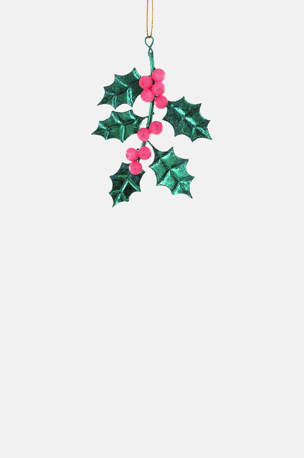 Burnished Holly Ornament Green