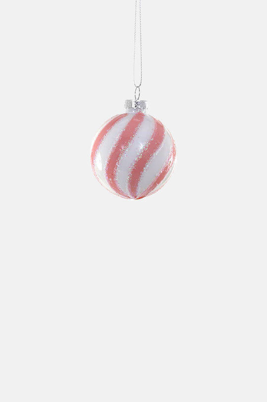 Bright Swirl Stripe Ornament Pink