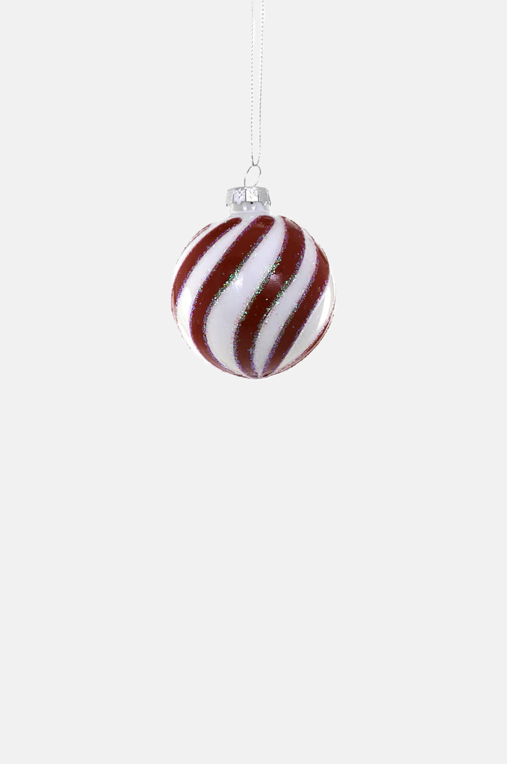Cody Foster and Co Bright Swirl Stripe Ornament Red.