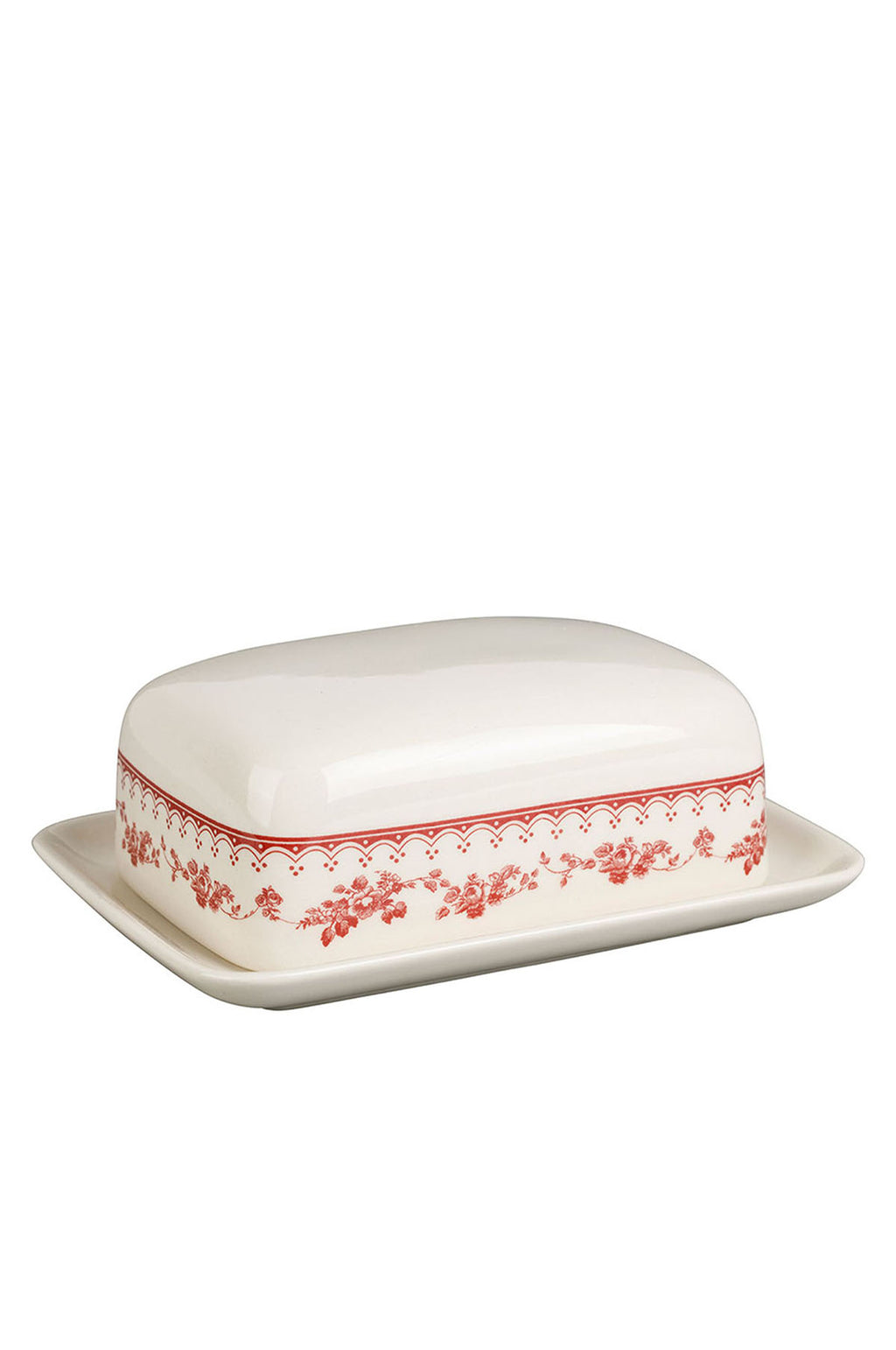Faustine Butter Dish Burgundy