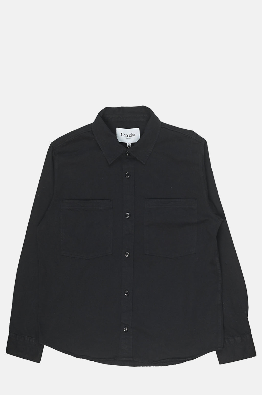 Corridor Garment Dye Twill LS Shirt Black.