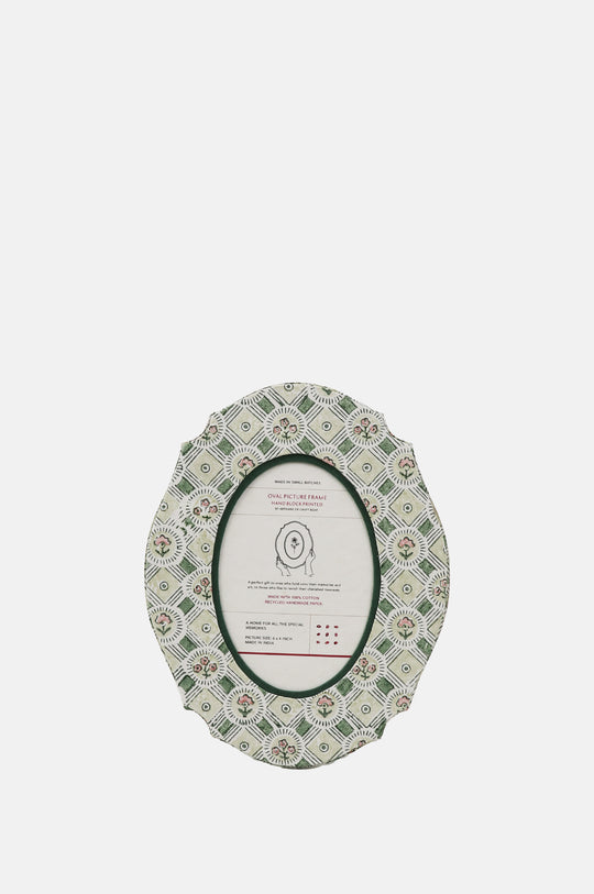 Oval Table Top Picture Frame Spring Bloom Green