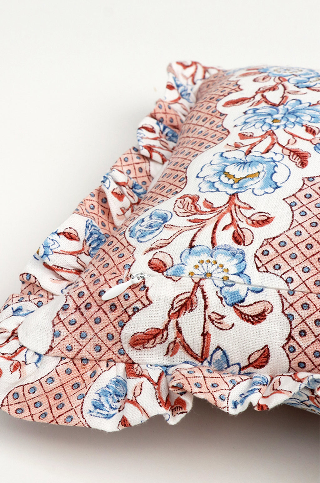 Pink Blooming Trellis Ruffle Cushion