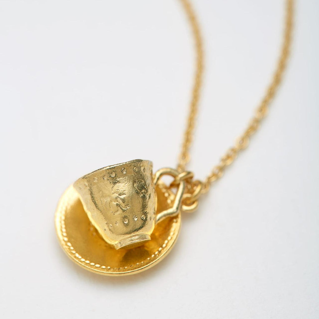 A.M. Teacup & Saucer Necklace Gold
