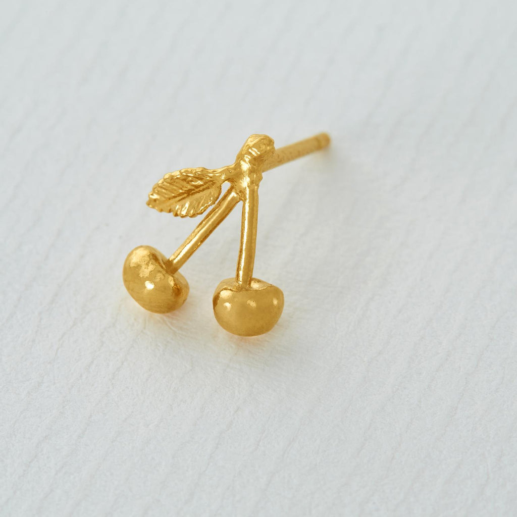 A.M. Cherry Single Stud Earring Gold