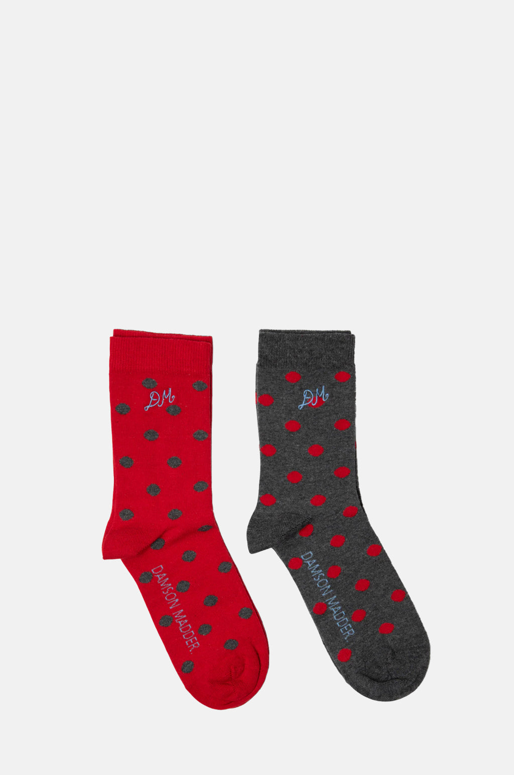 Damson Madder 2 Pack Socks Red black Spot.