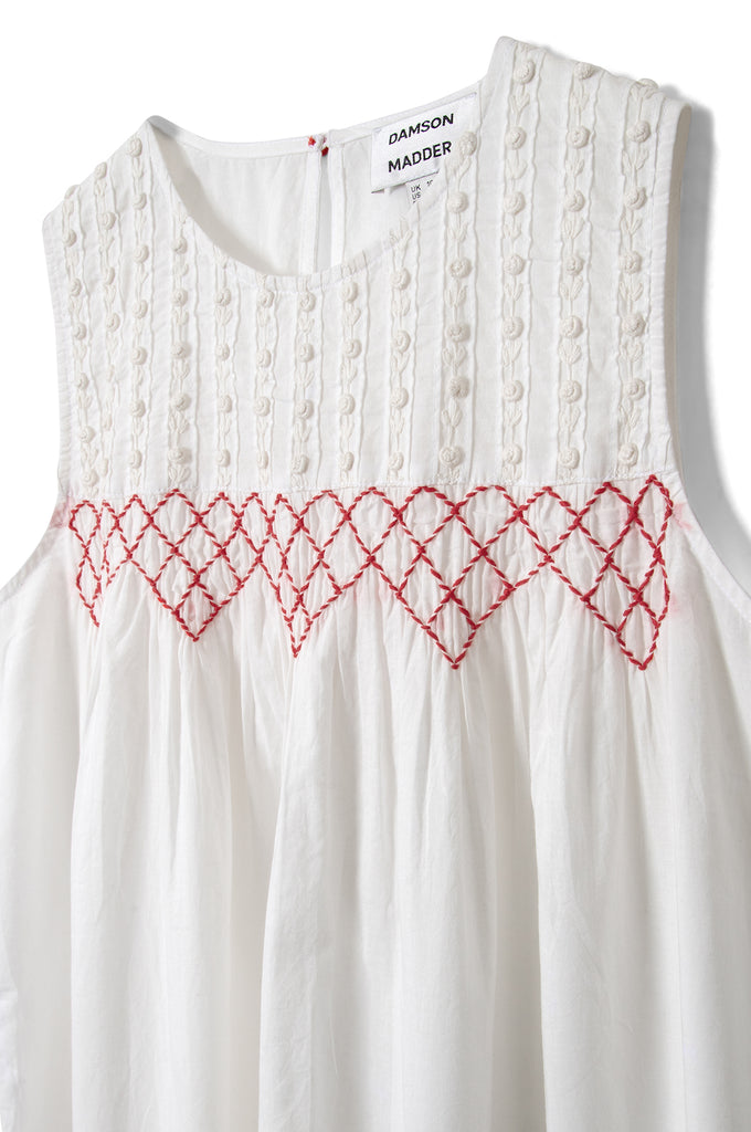 Damson Madder Ambrose Midi Night Dress in White – The Hambledon