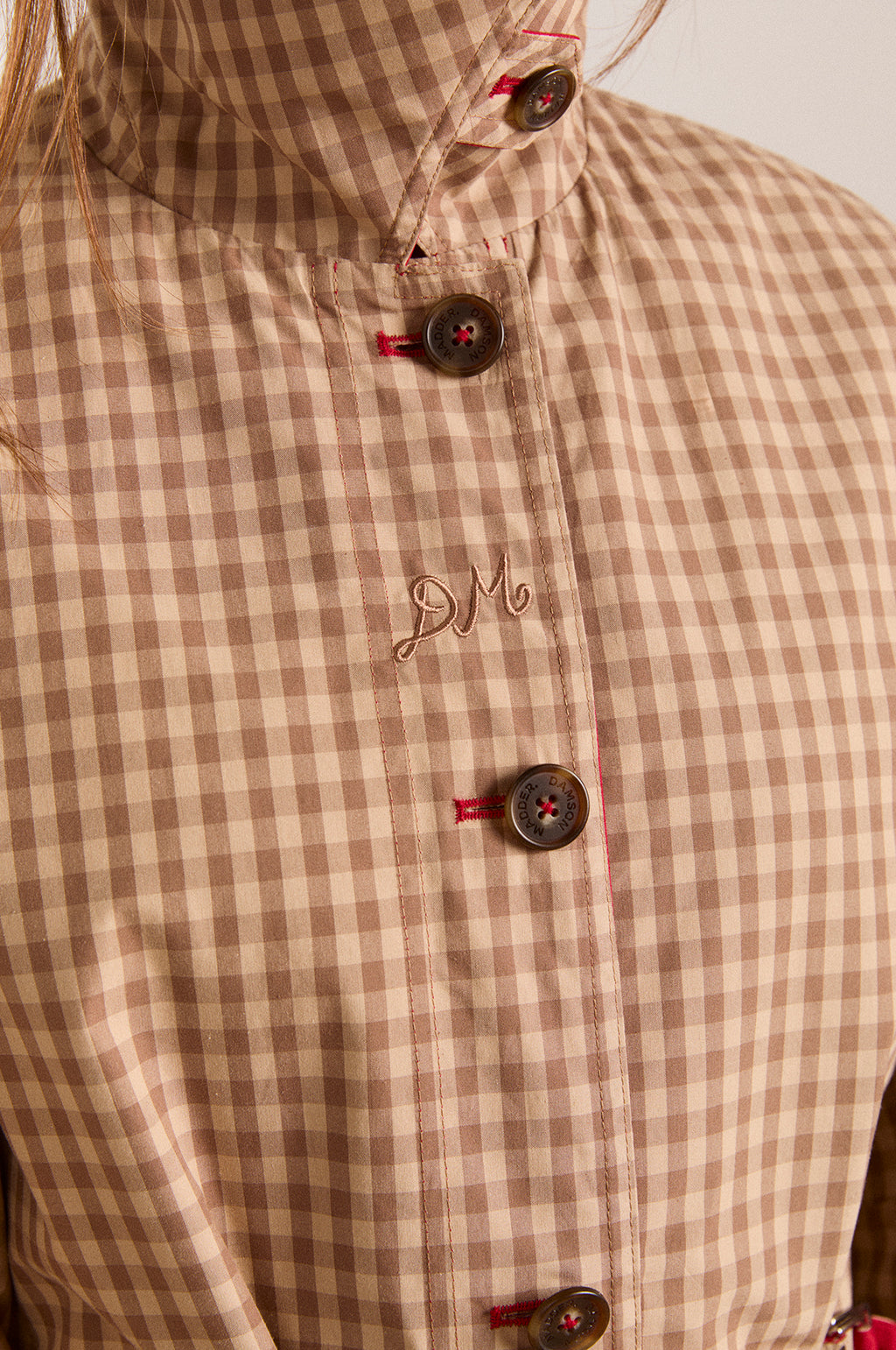 Anja Reversible Honey Trench Tan/Red