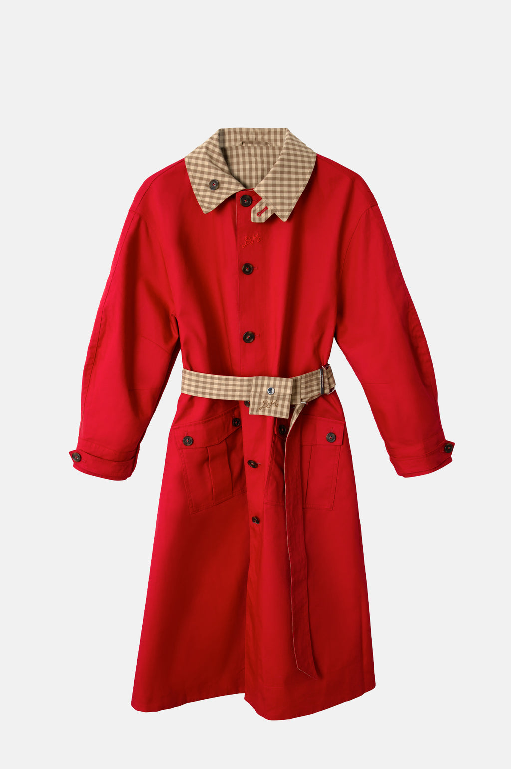 Anja Reversible Honey Trench Tan/Red