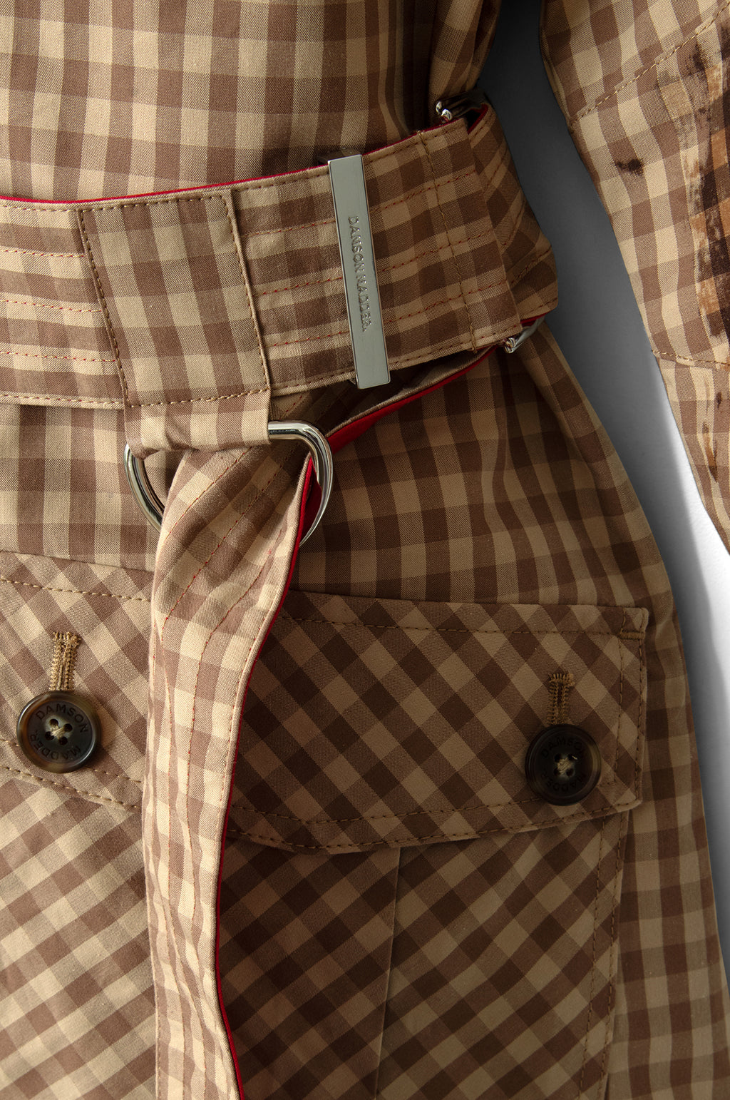 Anja Reversible Honey Trench Tan/Red