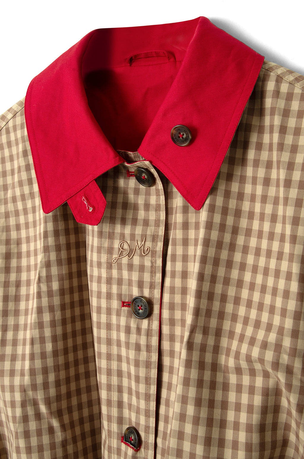 Anja Reversible Honey Trench Tan/Red