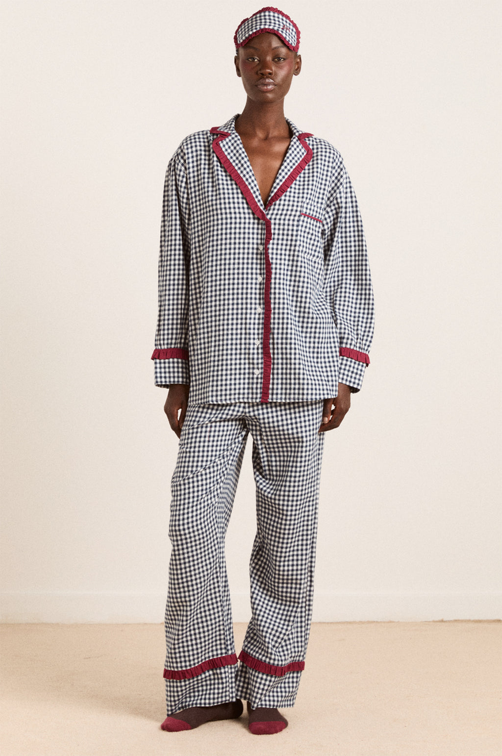 Antonia PJ Set Navy Gingham