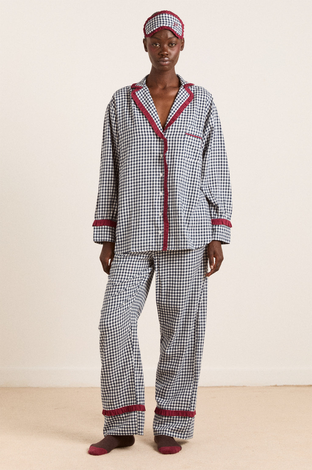 Antonia PJ Set Navy Gingham
