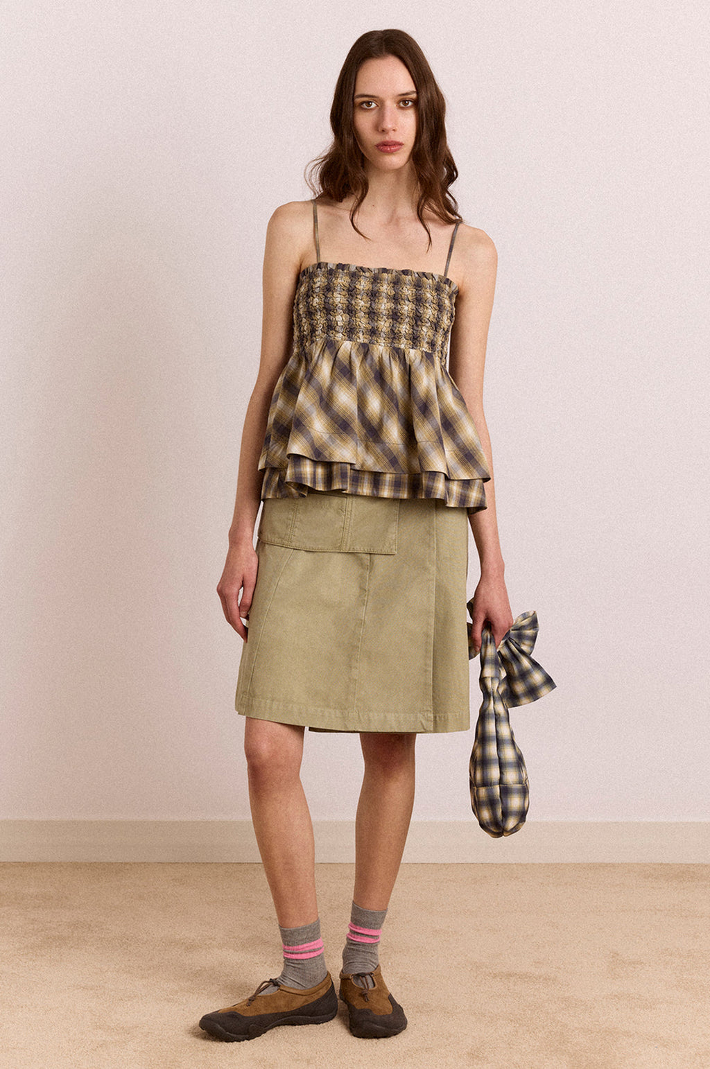Azalea Cami Cardamon Check Mixed