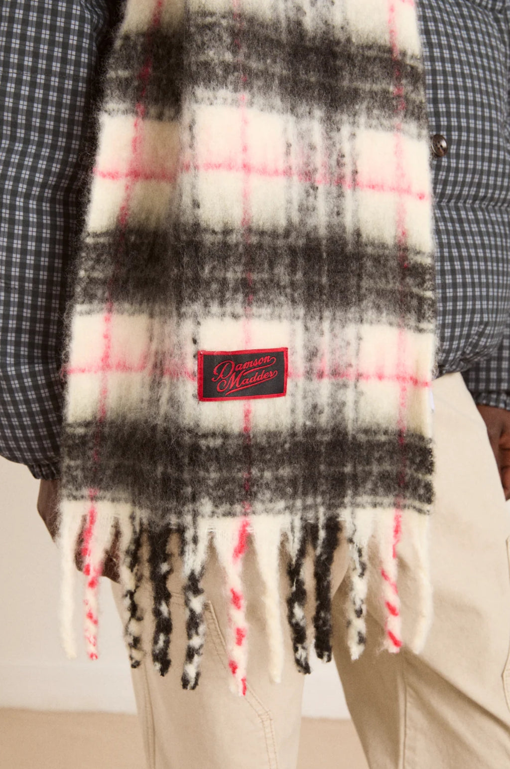 Brushed Oversized Scarf Butter Check