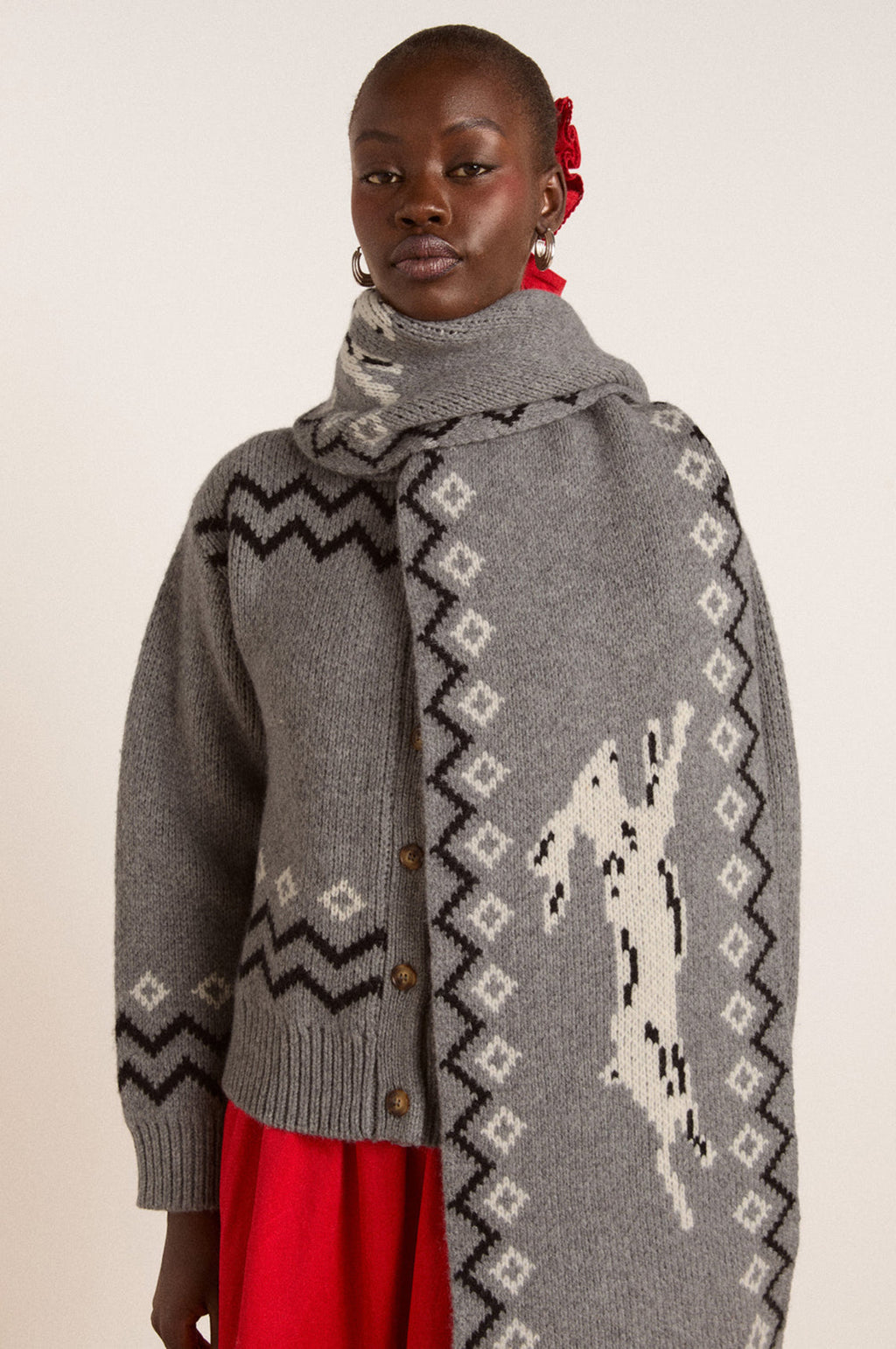 Cecily Scarf Bunny Intarsia