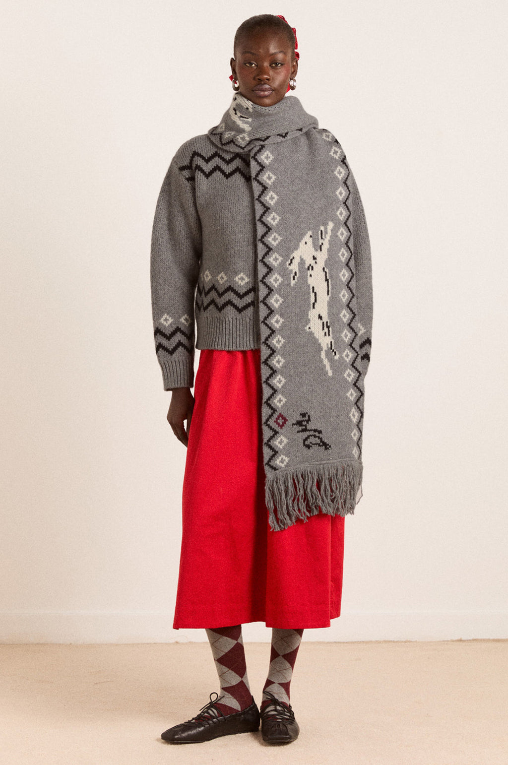 Cecily Scarf Bunny Intarsia