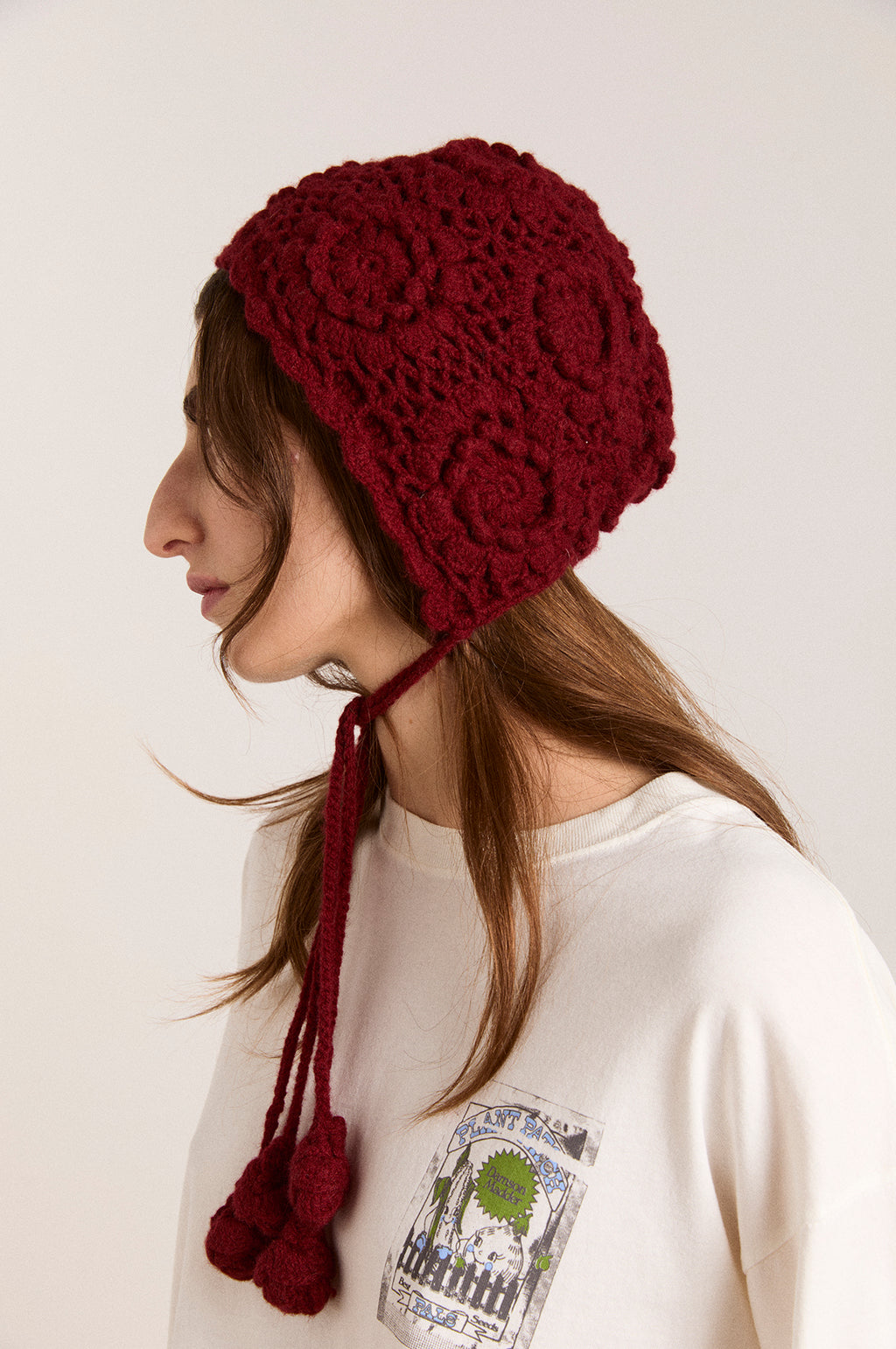Crochet Bonnet Burgundy