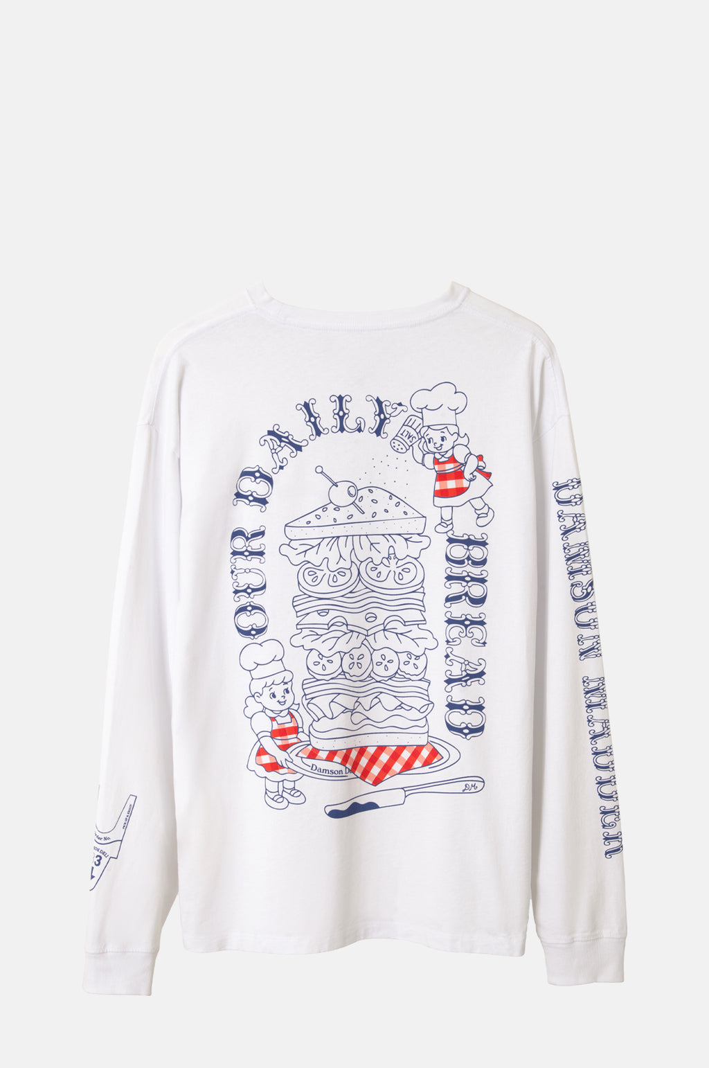 Damson Deli LS Tee White