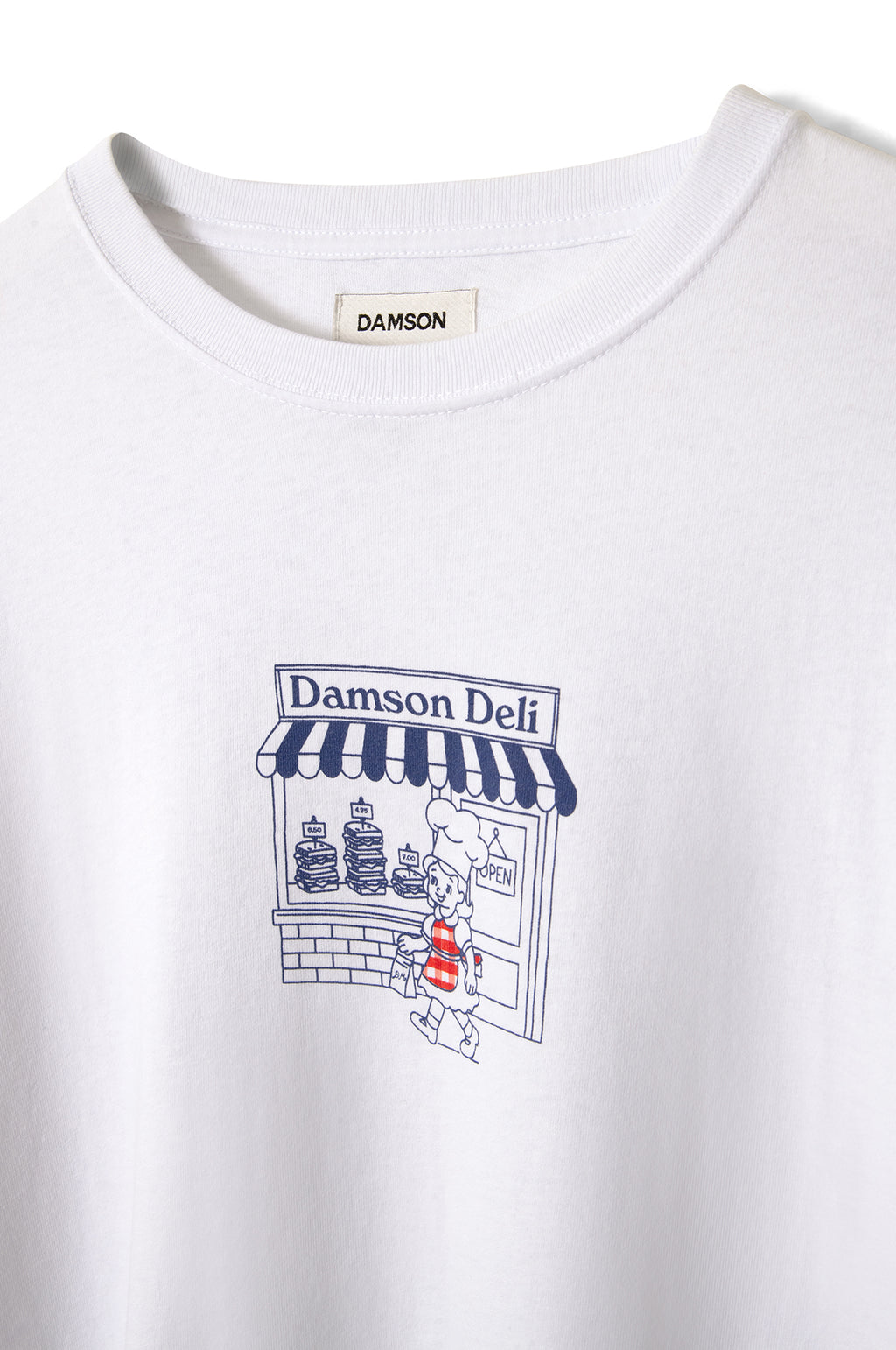 Damson Deli LS Tee White