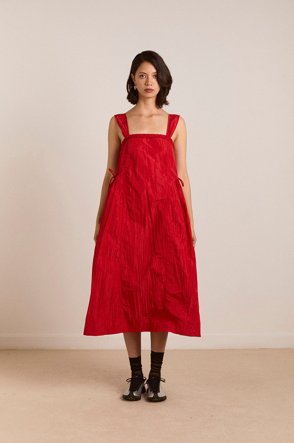 Elina Midi Dress Red Tafetta