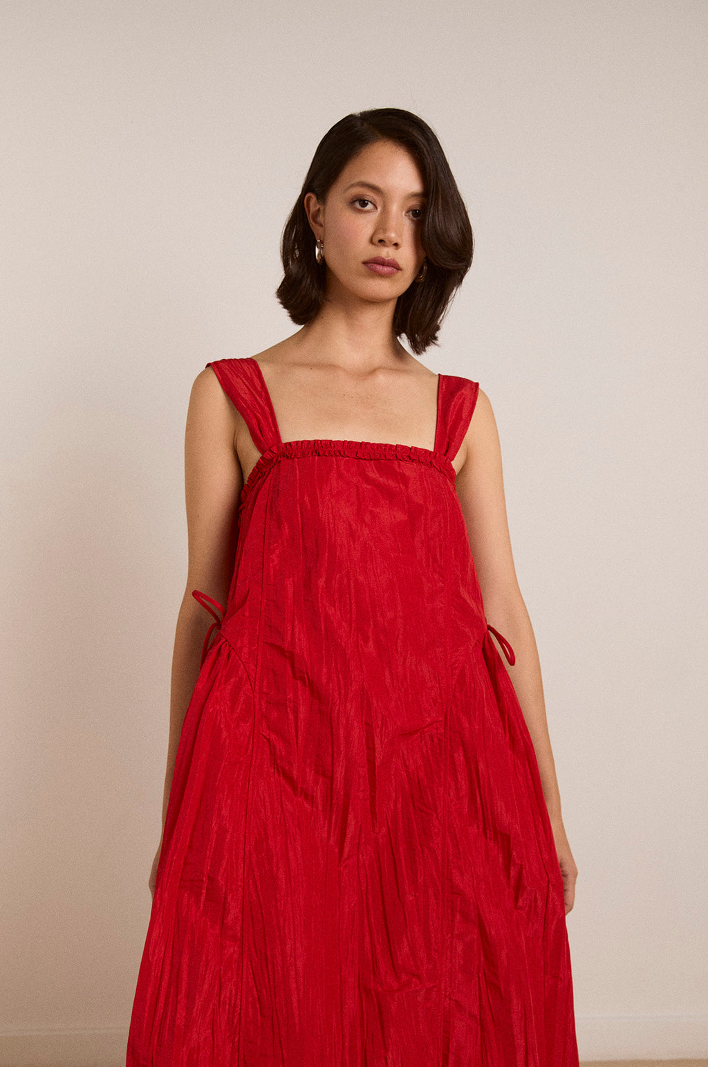 Elina Midi Dress Red Tafetta