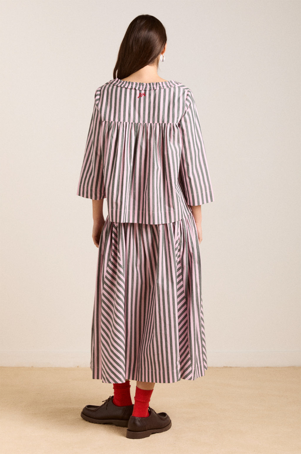 Leilani Blouse Garden Tulle Stripe