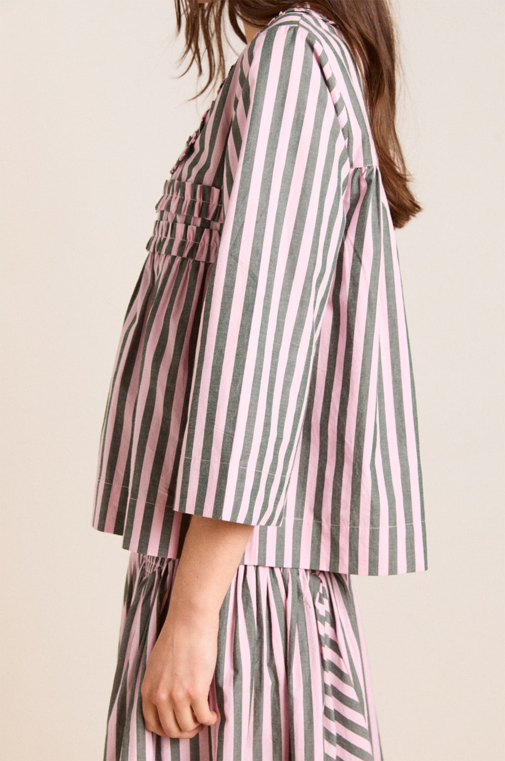 Leilani Blouse Garden Tulle Stripe