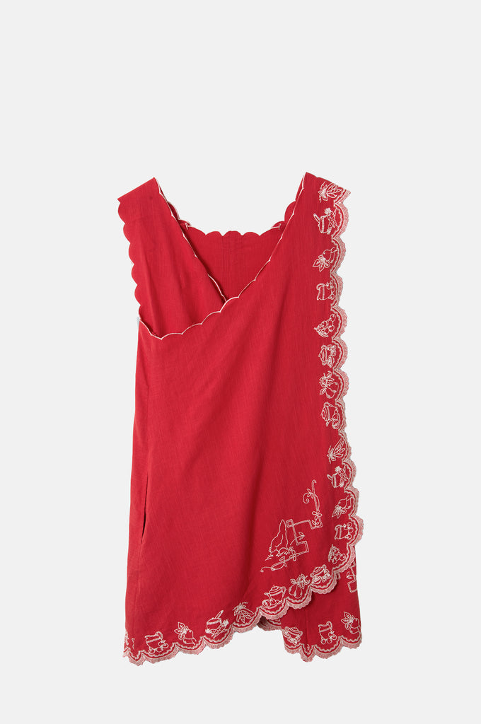 open lace back dress Damson Madder Natalina Mini Dress Red – The Hambledon main image 1
