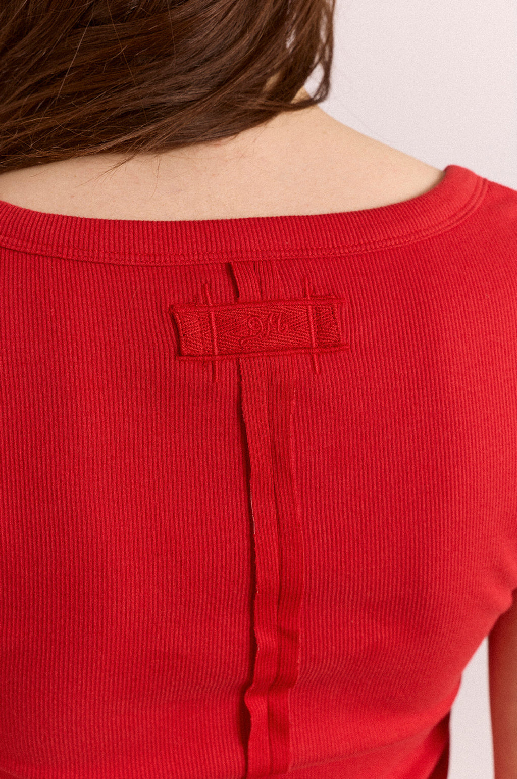Paige V-Neck Tee Red