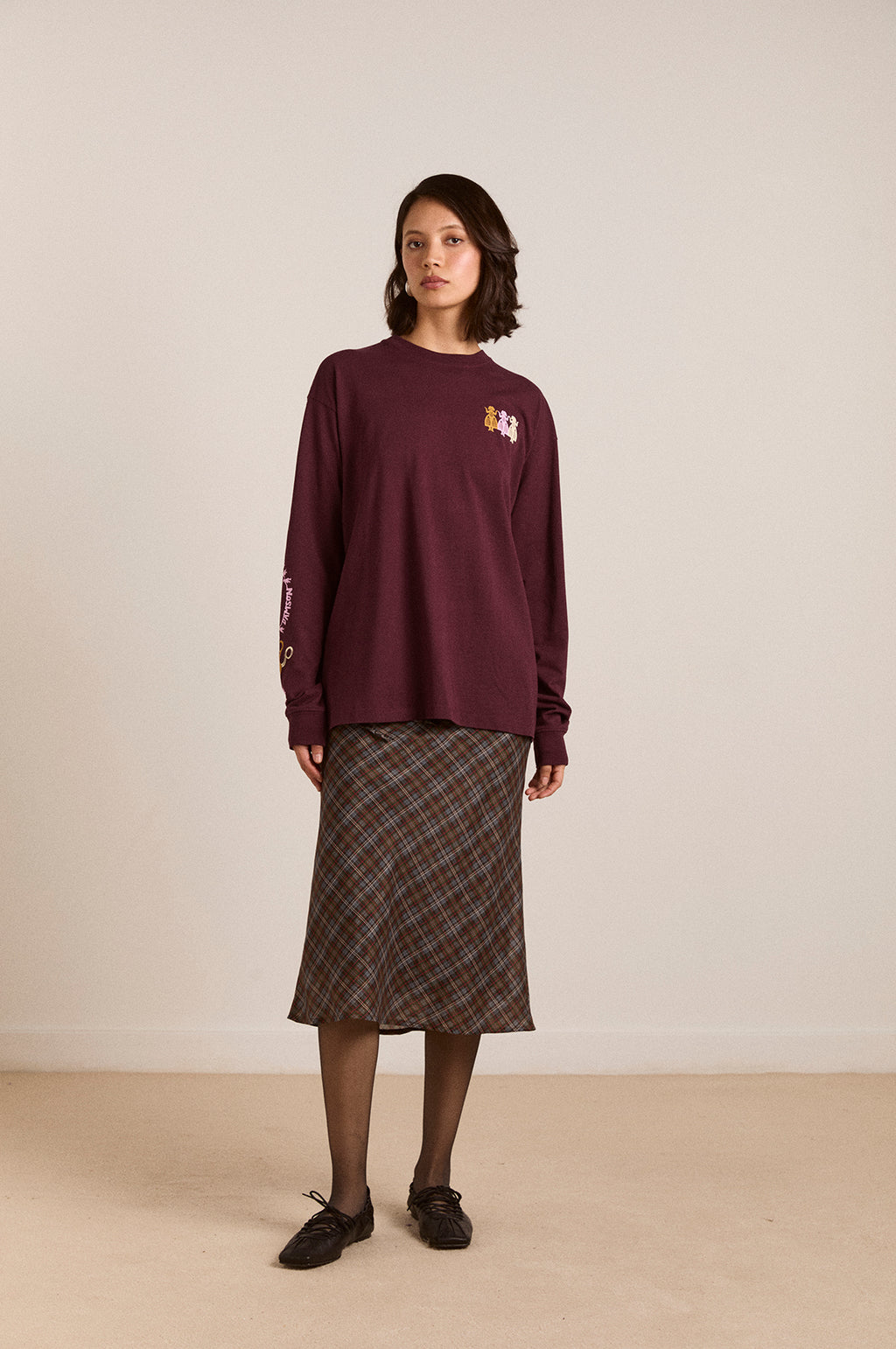 Paper Cut Gals LS Tee Fig