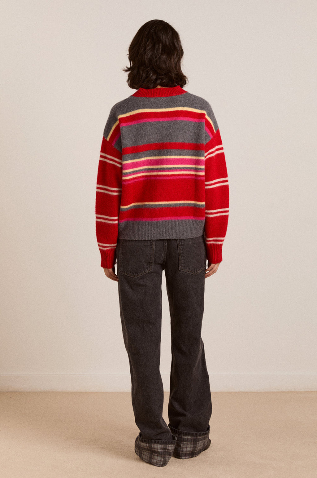 Rene V Jumper Pink/Red Stripe