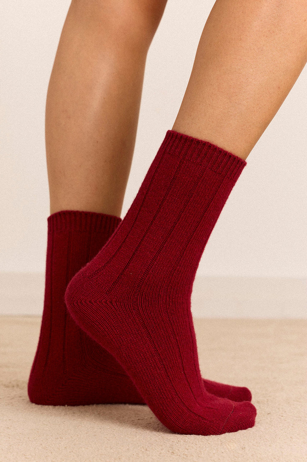 Ribbed Cosy Sock Burgundy