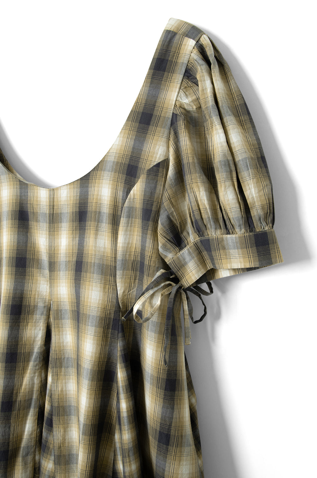Sabina Mini Godet Dress Cardamon Mix Check