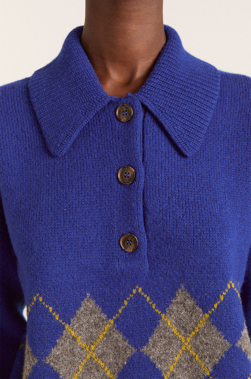 Saskia Slouchy Rugby Jumper Bold Argyle