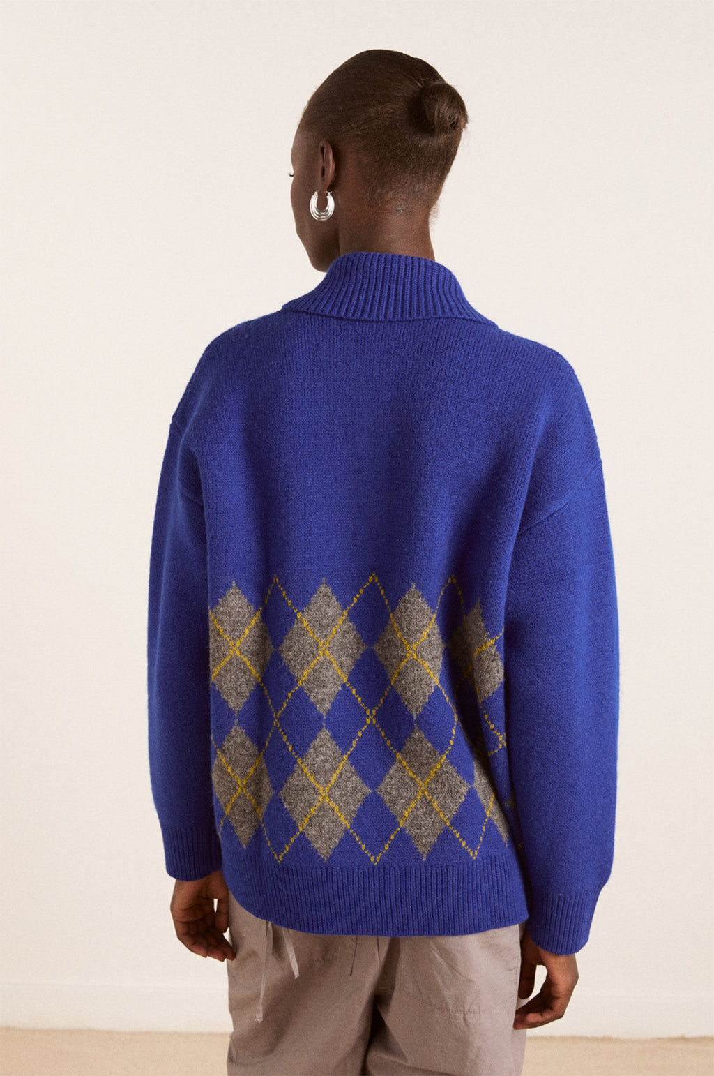 Saskia Slouchy Rugby Jumper Bold Argyle
