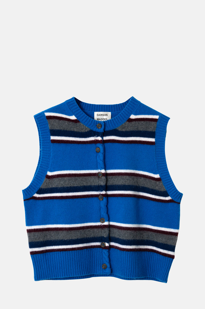 Damson Madder Sofie Vest Blue Stripe – The Hambledon