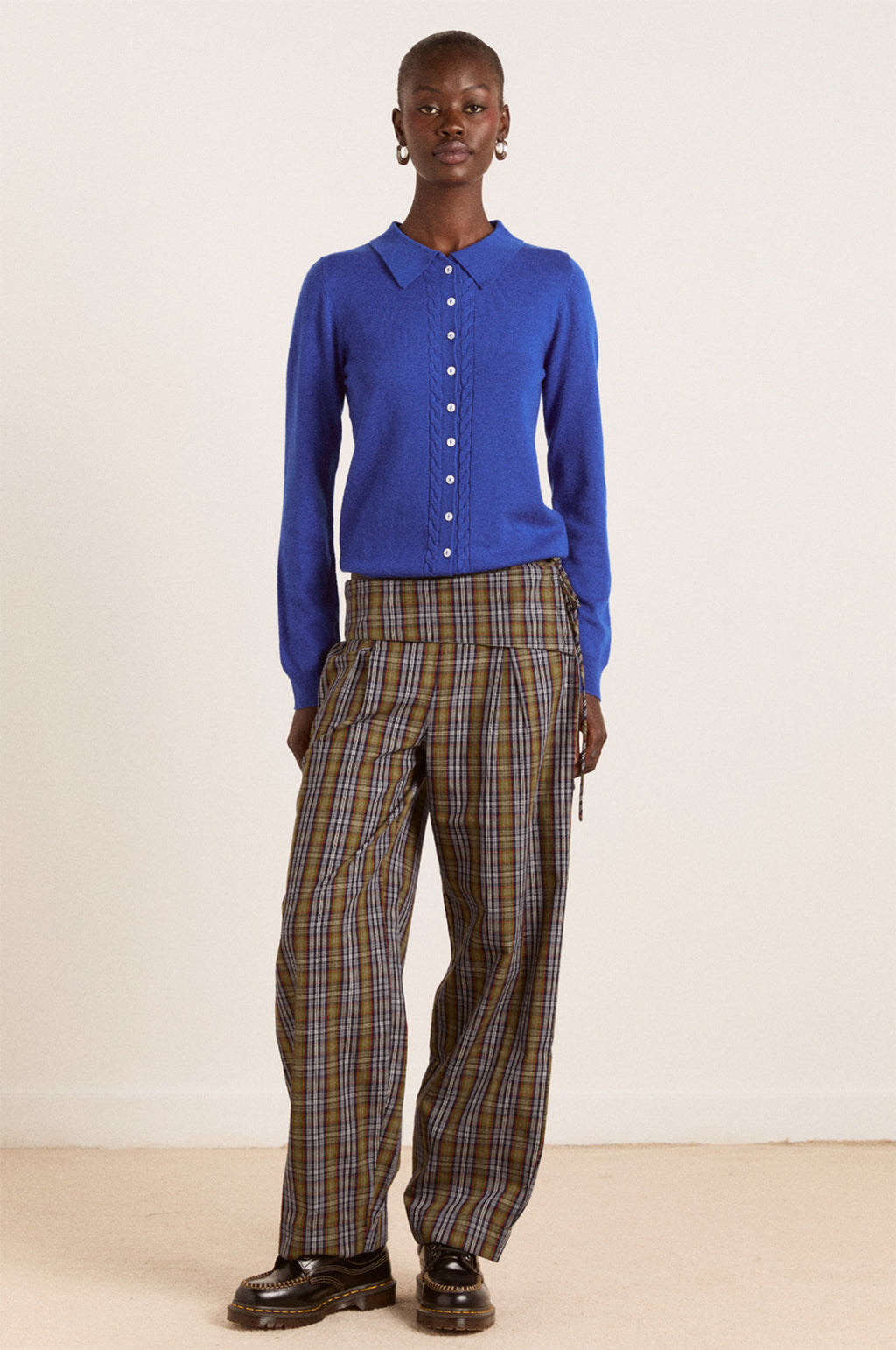 Voula Fine Gauge Cardigan Blue