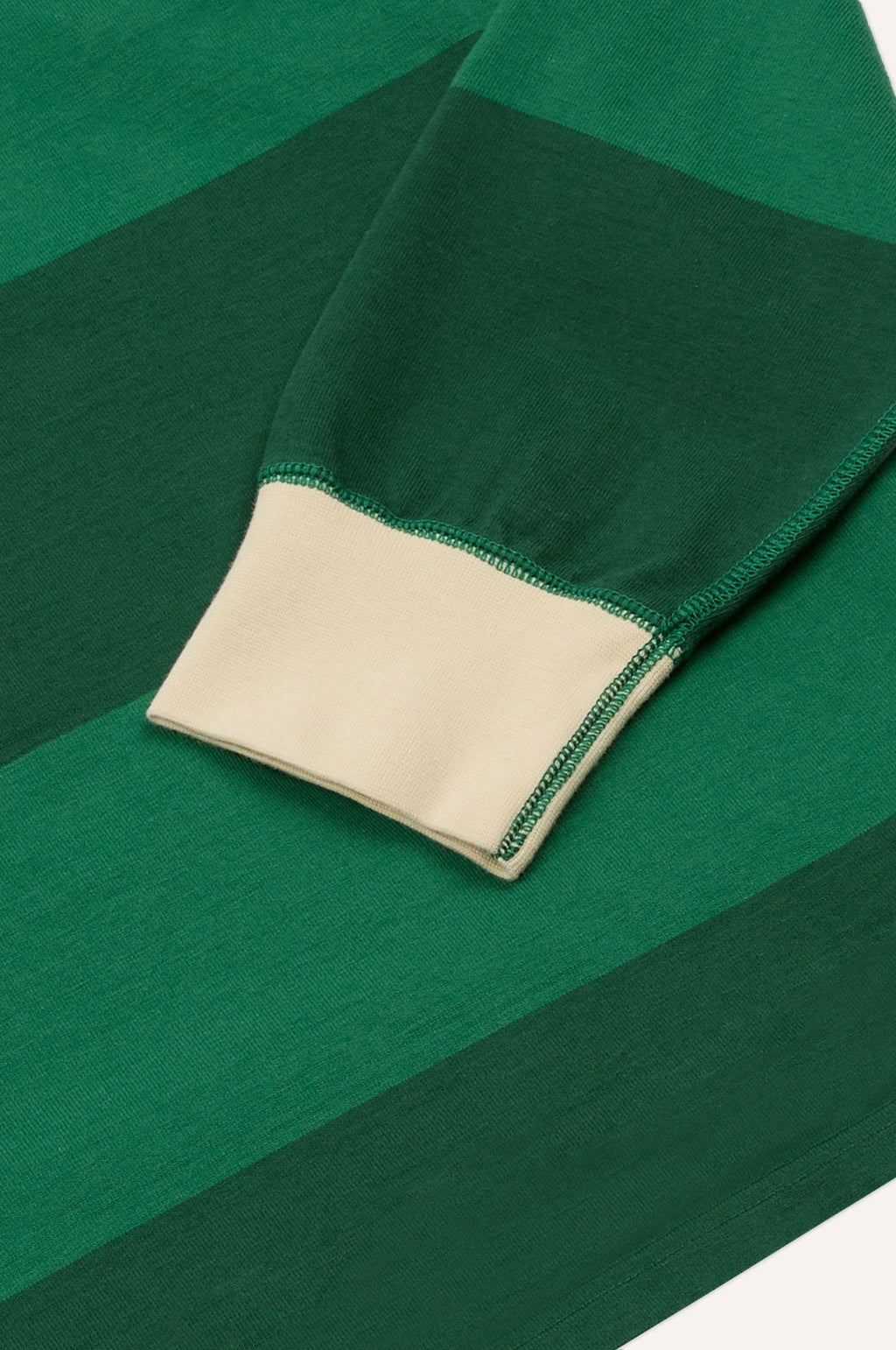 Block Stripe Quarter Zip Rugby Dark Green