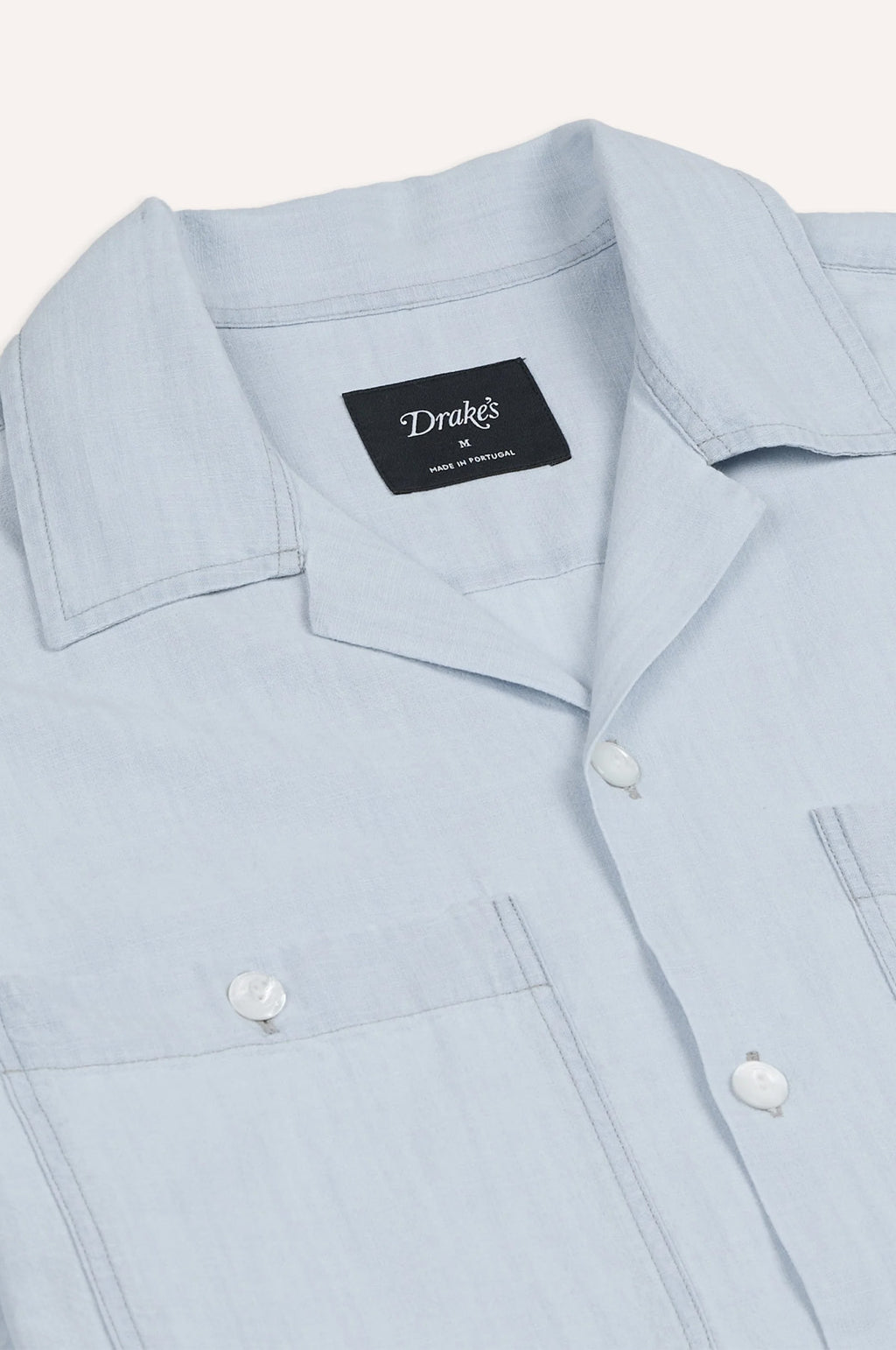 Chambray SS Camp Collar Shirt Blue