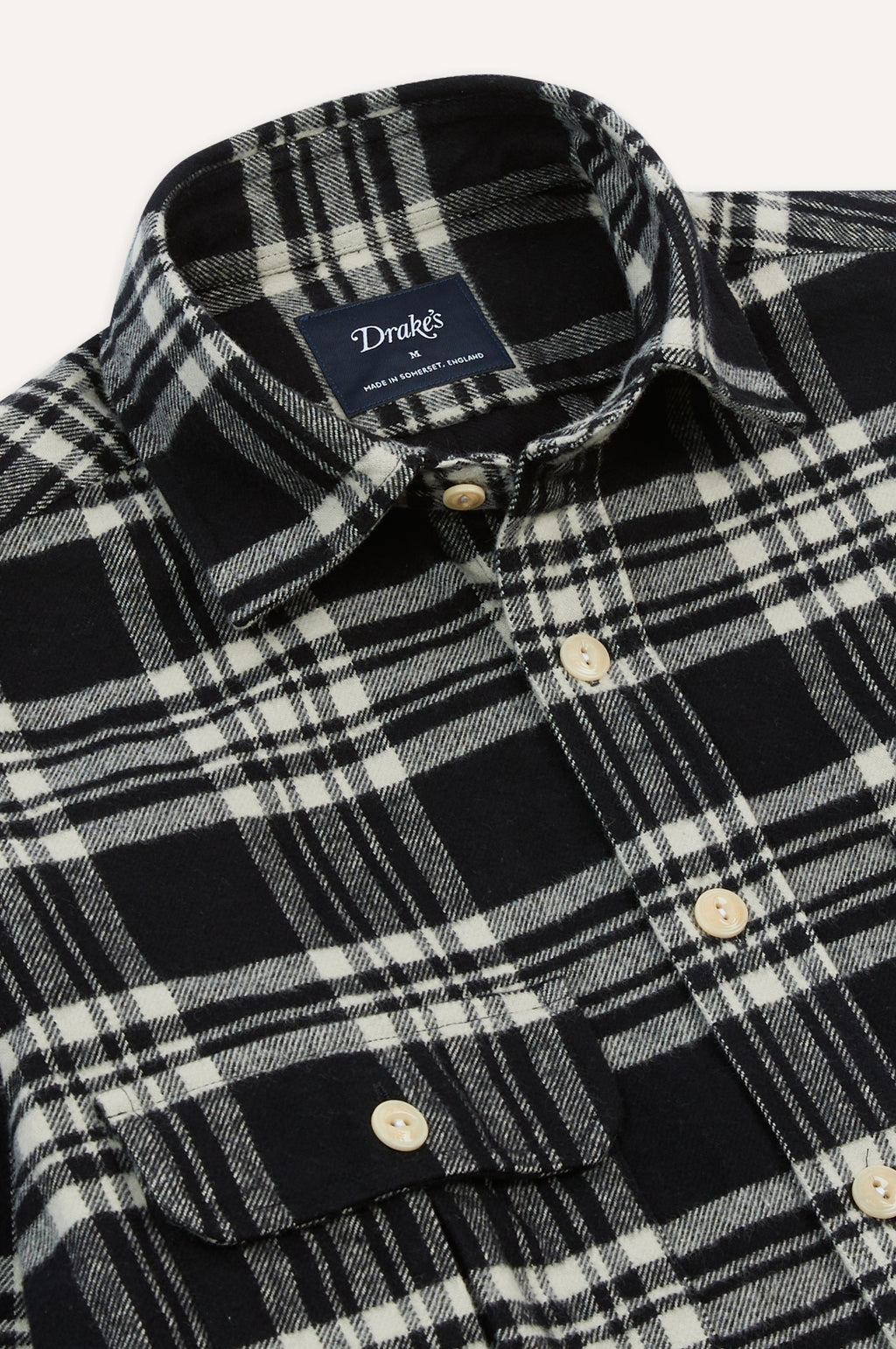 Check Heavy Cotton Work Shirt Navy & Ecru