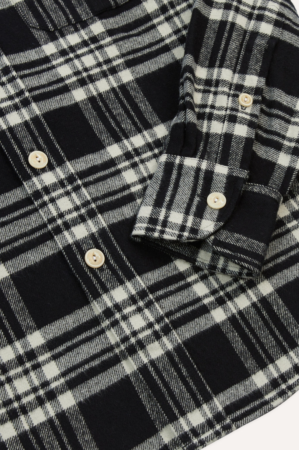 Check Heavy Cotton Work Shirt Navy & Ecru