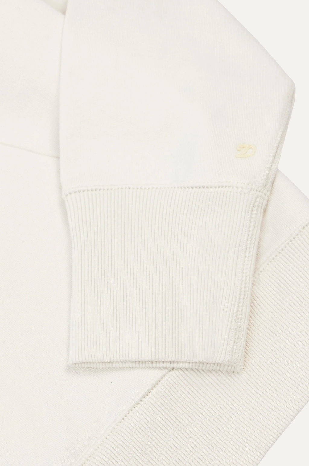 LS Cotton Quarter Zip Sweatshirt Ecru