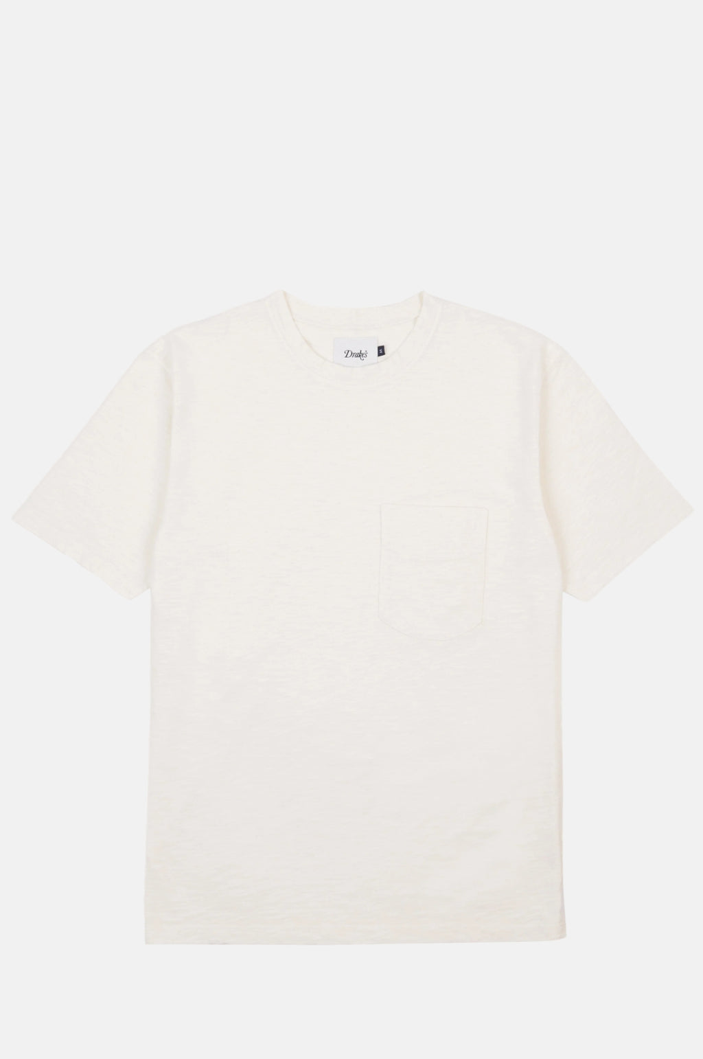 Drake's Lightweight SS Cotton Pocket Tee Ant. White.