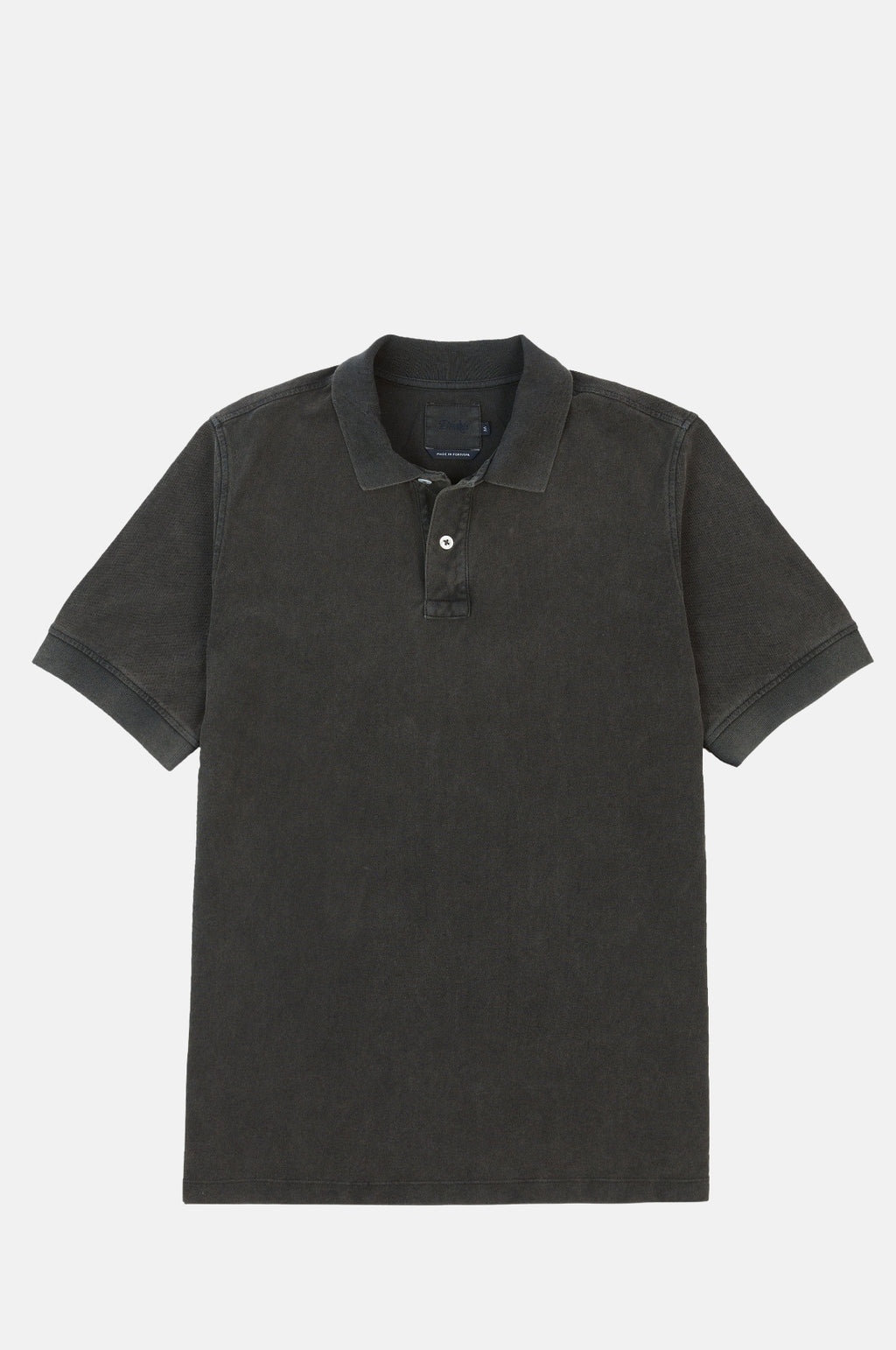 Drake's SS Washed Pique Polo Faded Black.